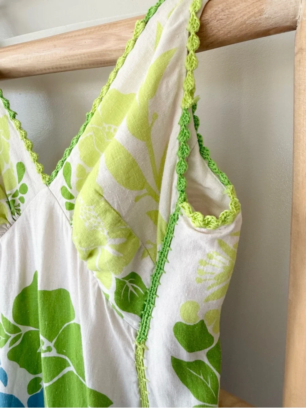 FARM Rio Colorful Tropical Pineapple Graphic Linen Blend Strappy Maxi Dress S - Picture 10 of 16